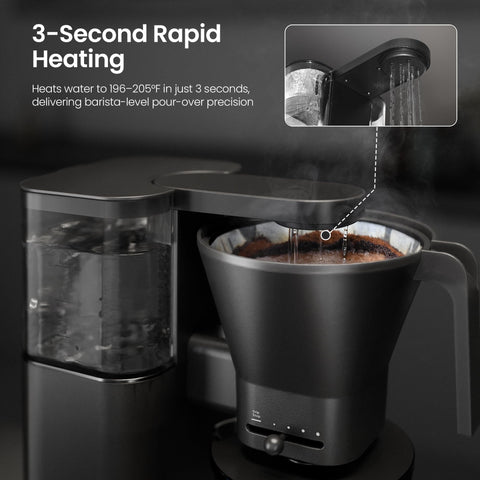 Kismile cafetera con tanque de agua extraíble facilita la limpieza.