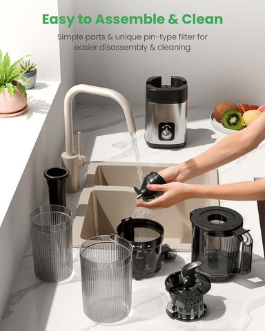 Partes desmontables facilitan el lavado rápido tras cada jugo