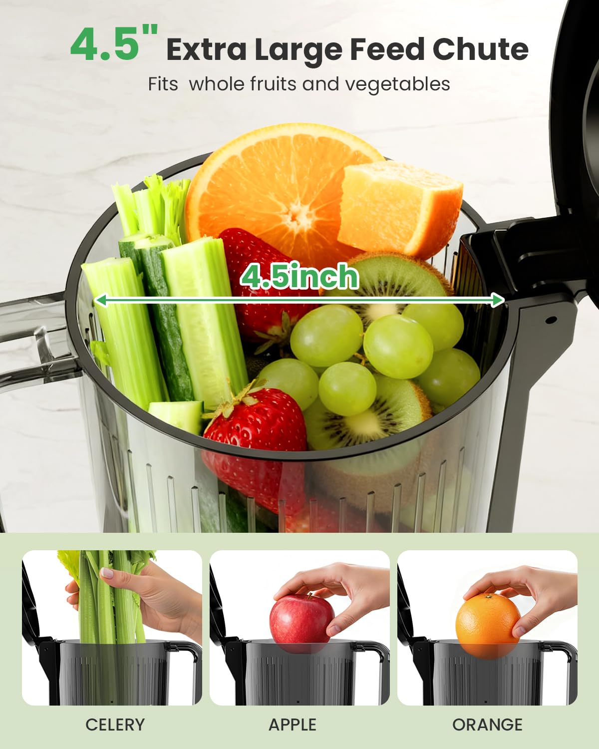 Kismile tubo-alimentacion-4-5-pulgadas: ingreso fácil de frutas enteras