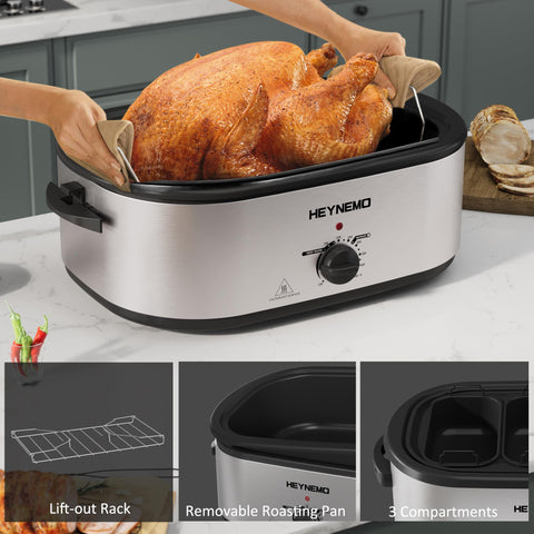 Kiss the Water 24QT horno asador, funciones múltiples para descongelar, hornear y mantener caliente.