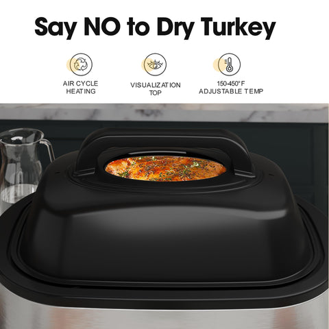 Kiss the Water Horno asador 28qt, pan enamelado facilita limpieza y cocción uniforme