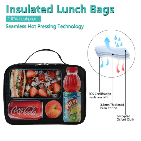 kissleaf bolsa aislante con 3 capas mantiene la comida fresca