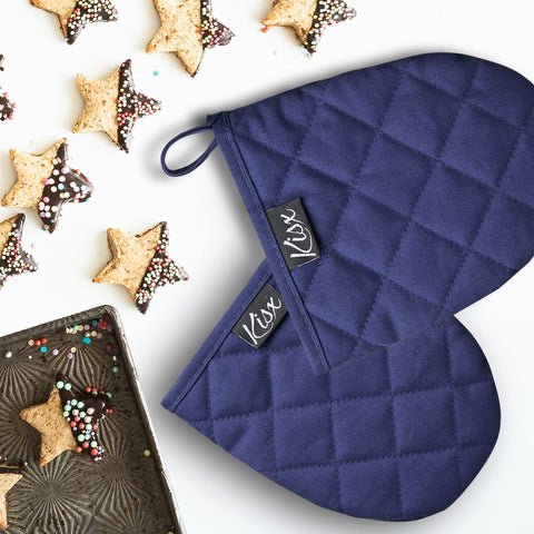 Guantes Kisx diseño ergonómico azul: comodidad y movilidad al cocinar