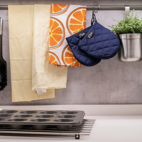 Guantes Kisx uso universal azul: aptos para horno, microondas y estufa