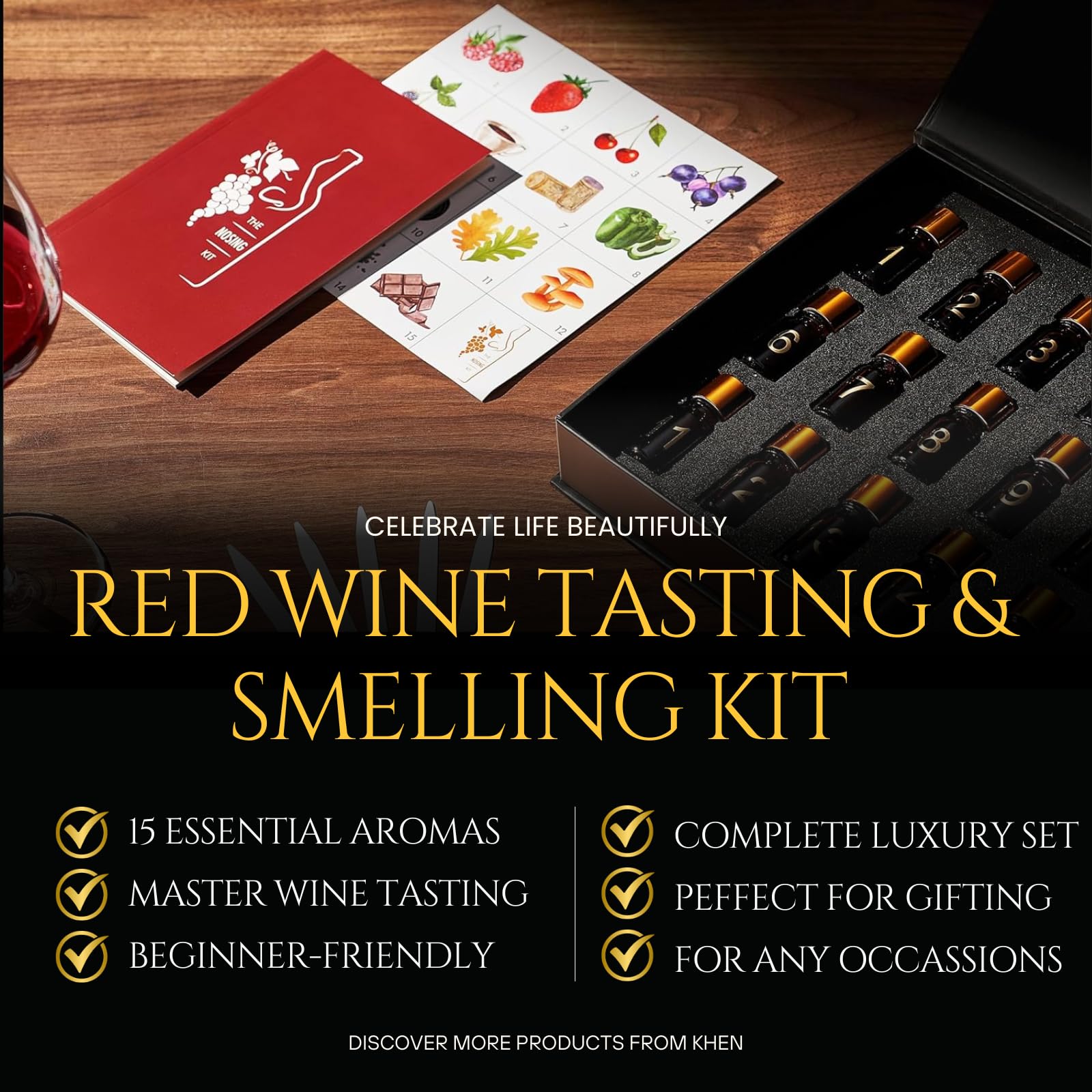 El Sabio del Vino: kit aromas vino tinto - viales para identificar notas.