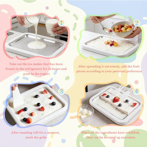 Kit de helado enrollado para casa con placa de acero inoxidable segura.