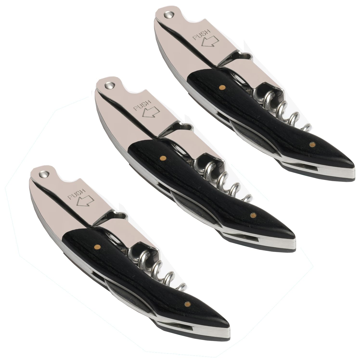 Kit-Home Sacacorchos profesional, conjunto de tres para camareros, ideal para bares.