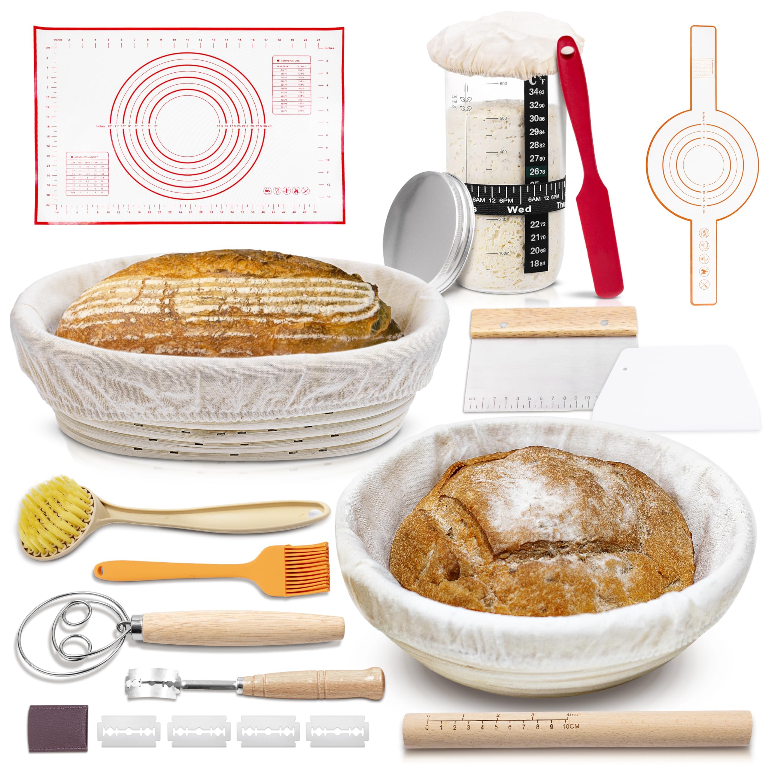 KITCHAD cesta de levado redonda, ideal para levados uniformes y pan artesano.