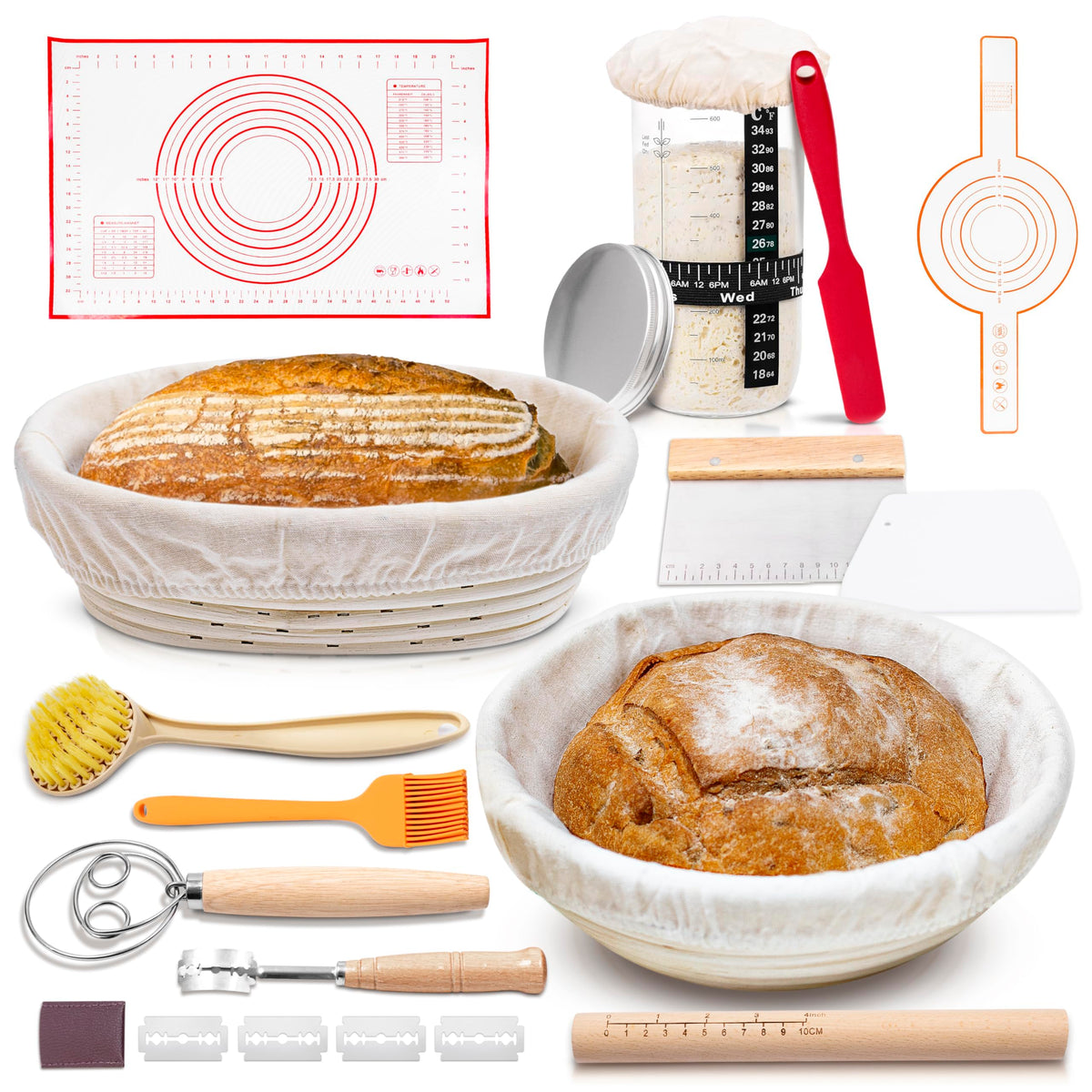 KITCHAD cesta de levado redonda, ideal para levados uniformes y pan artesano.
