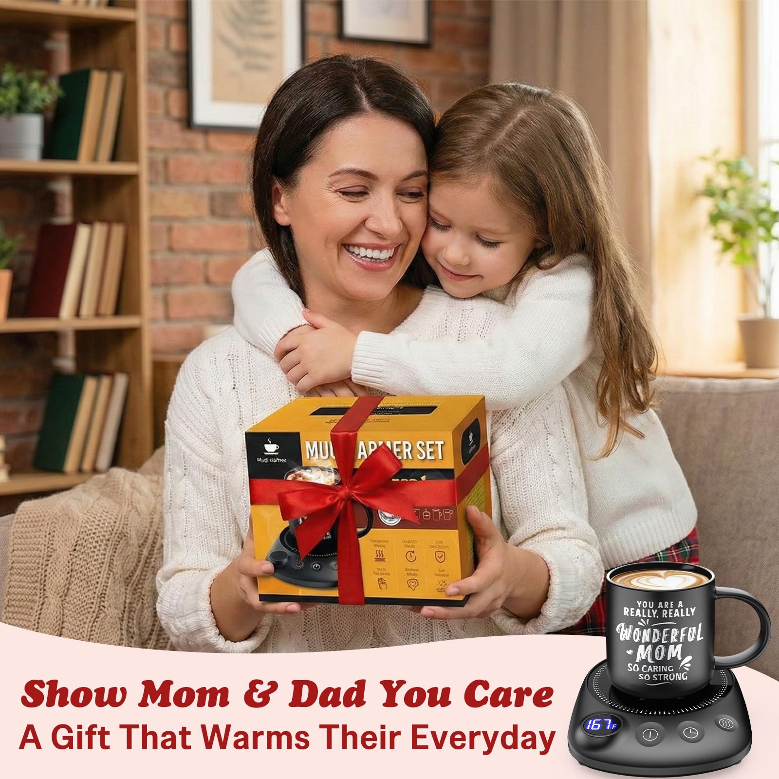 KitchekShop Calentador de tazas con 4 configuraciones para adaptar la temperatura.