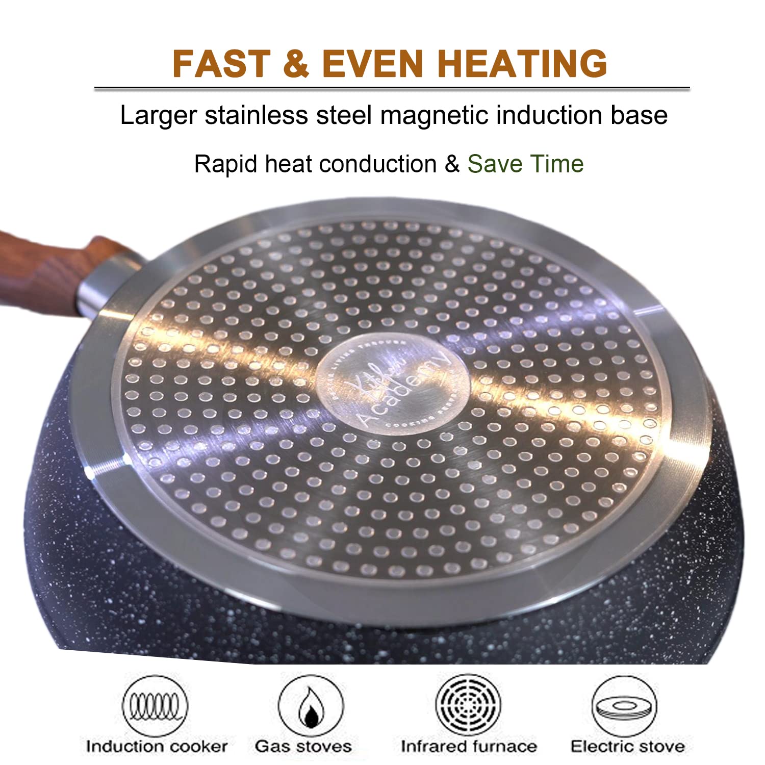 Cazo de 1.5Q con tapa Kitchen Academy, ideal para salsas y reducciones