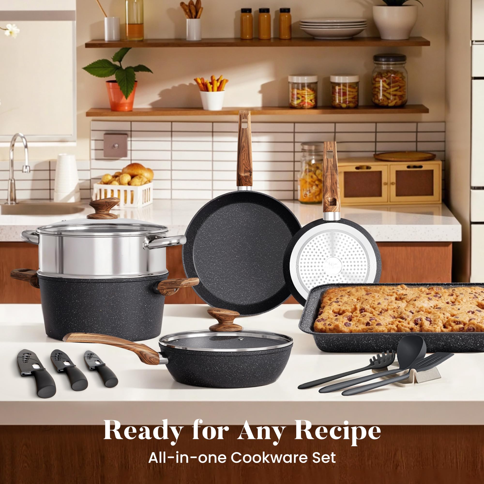Cazuela con tapa 5qt Kitchen Academy ideal para comidas familiares