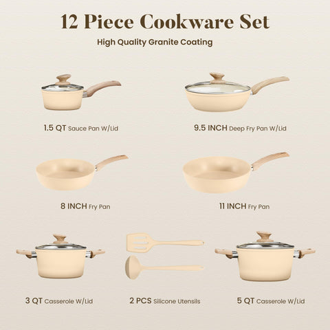 Kitchen Academy set antiadherente de granito completo