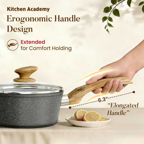 Kitchen Academy olla 3 cuartos con tapa gris, cocción uniforme para guisos