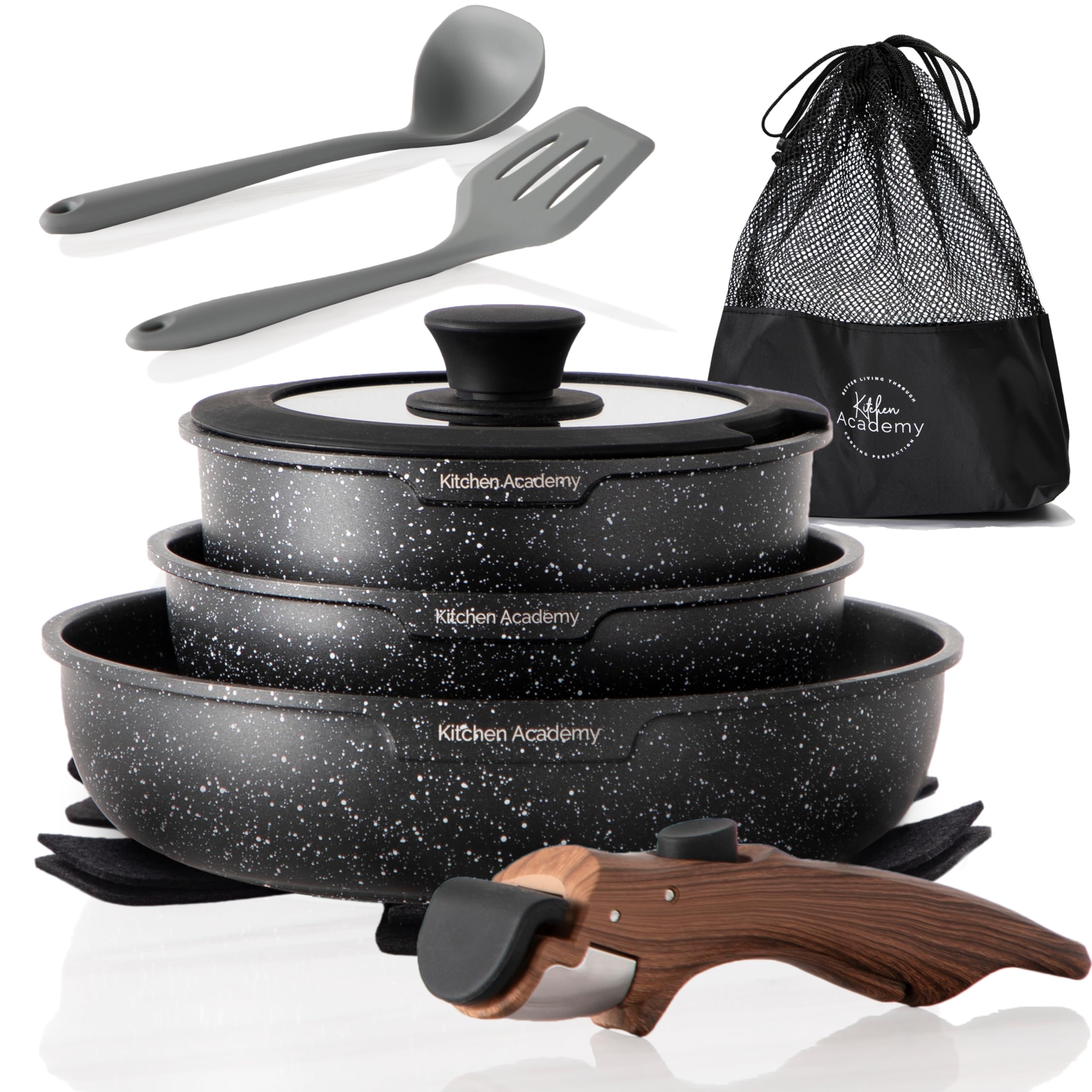 Kitchen Academy olla con mango desmontable, ideal para RV y viaje cómodo