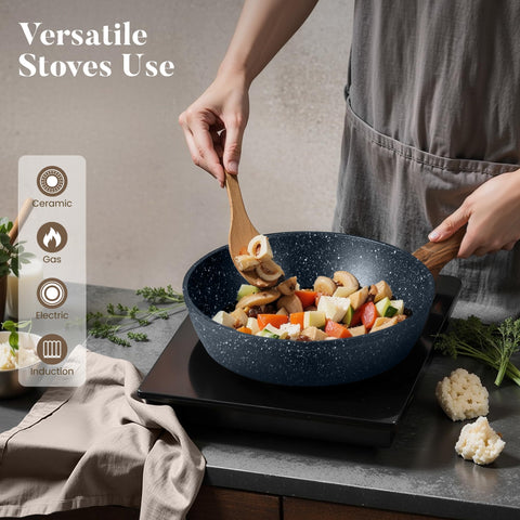Kitchen Academy: salteador chino 9,7 pulgadas con tapa ideal para saltear