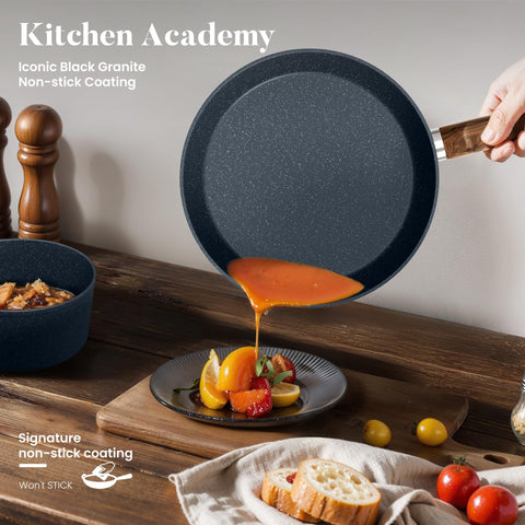 Kitchen Academy: sartén antiadherente de 11 pulgadas para uso diario y limpieza sencilla