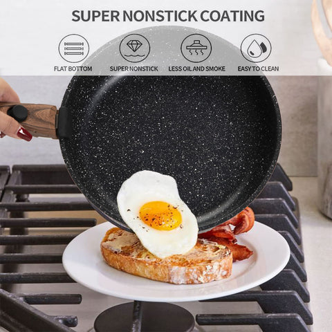 Kitchen Academy sartén de 8 pulgadas, compatible con inducción para calor uniforme