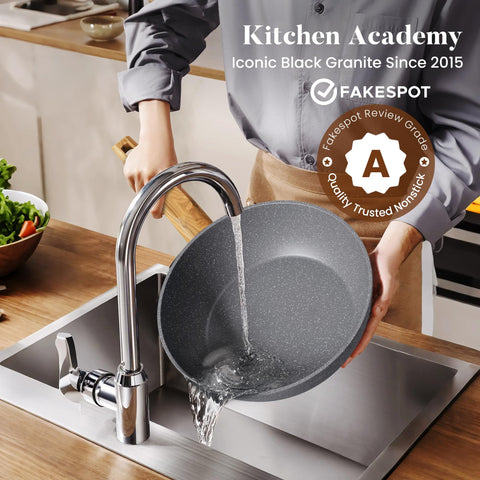 Kitchen Academy sartén cuadrada 11,4 pulgadas antiadherente para frituras limpias