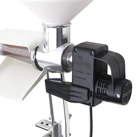 Kitchen Crop Johnny Apple Sauce Maker con cribas de acero inoxidable, purés consistentes sin piel ni semillas.
