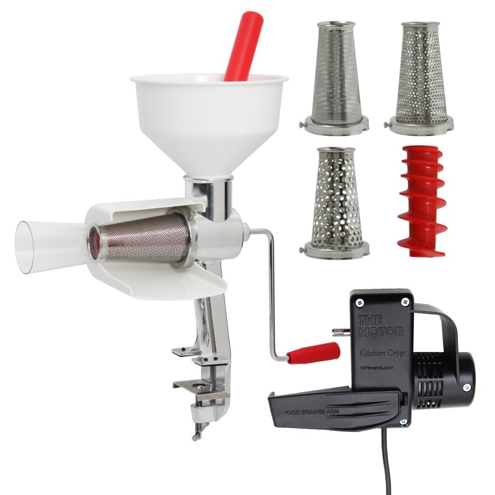 Kitchen Crop Johnny Apple Sauce Maker, vista frontal con tapa, ideal para salsas caseras.