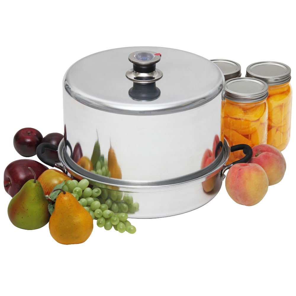KITCHEN CROP cocedor al vapor con capacidad para ocho tarros de pinta.