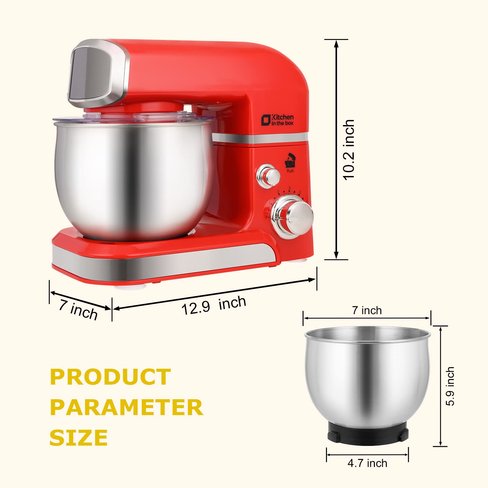 Kitchen en la caja: tazón de 3.2 Qt en acero inoxidable para parejas