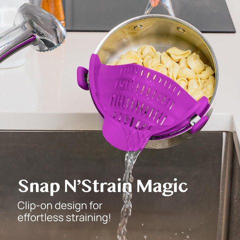 Kitchen Gizmo Snap N Strain, colador para pasta para vertido seguro