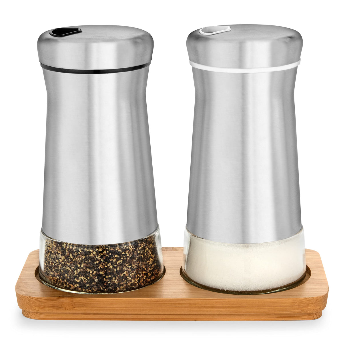 Kitchen-GO conjunto sal y pimienta con tapas ajustables, uso diario