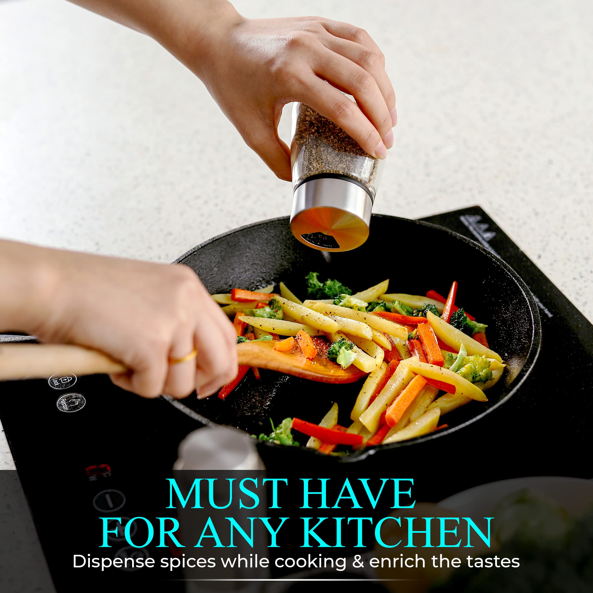 Ideal para sal y pimienta en casa o camping con Kitchen-GO.