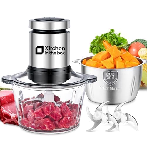 Kitchen in the box procesador de alimentos con cuenco de vidrio de 8 tazas para picar verduras