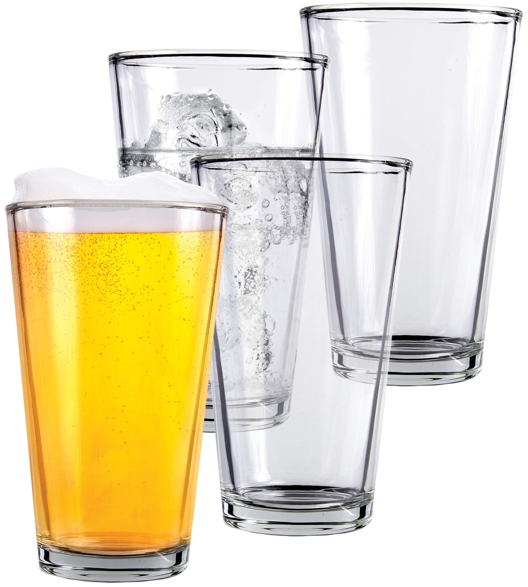 Vaso Kitchen Lux pint de 16 onzas, conjunto de 4, perfecto para cerveza y cócteles.