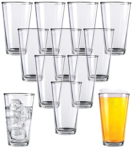 Vaso pint Kitchen Lux de 16 onzas, cristal claro para bebidas refrescantes.
