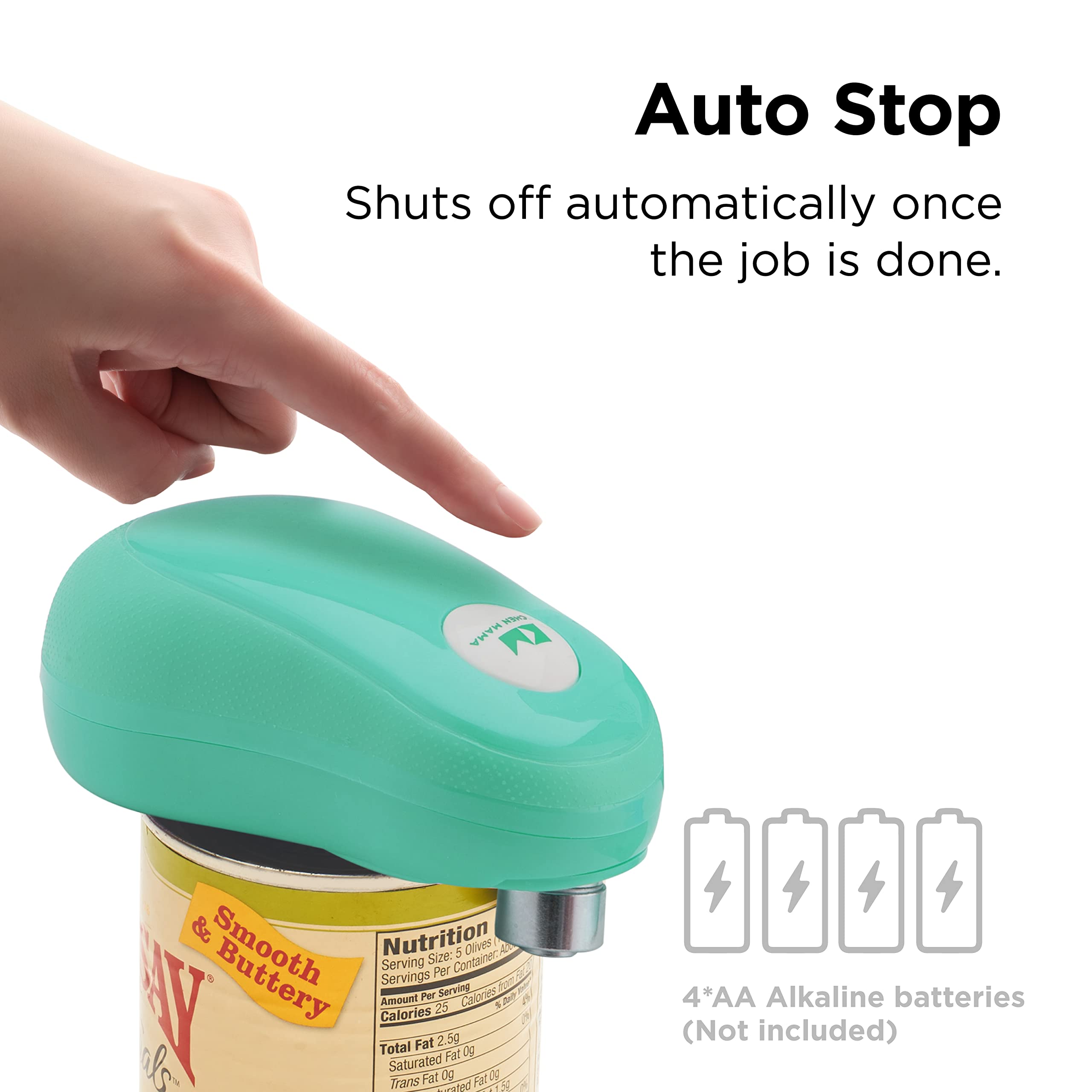 Kitchen Mama abre latas con diseño ergonómico para uso diario.