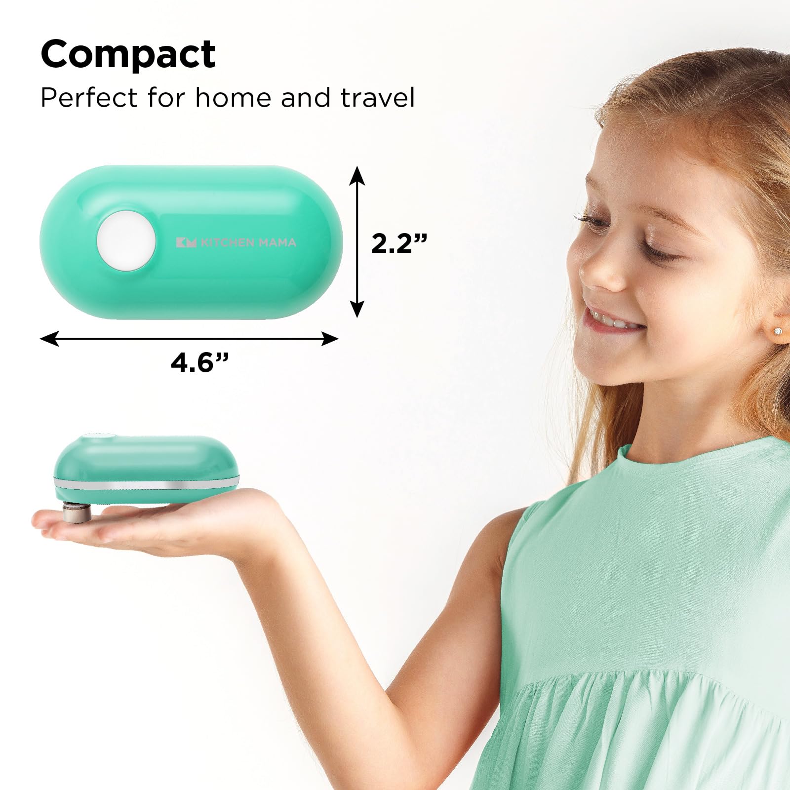 Kitchen Mama Mini Plus apagado automático para mayor seguridad al abrir latas.