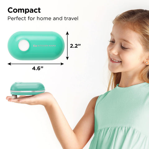 Kitchen Mama Mini Plus apagado automático para mayor seguridad al abrir latas.