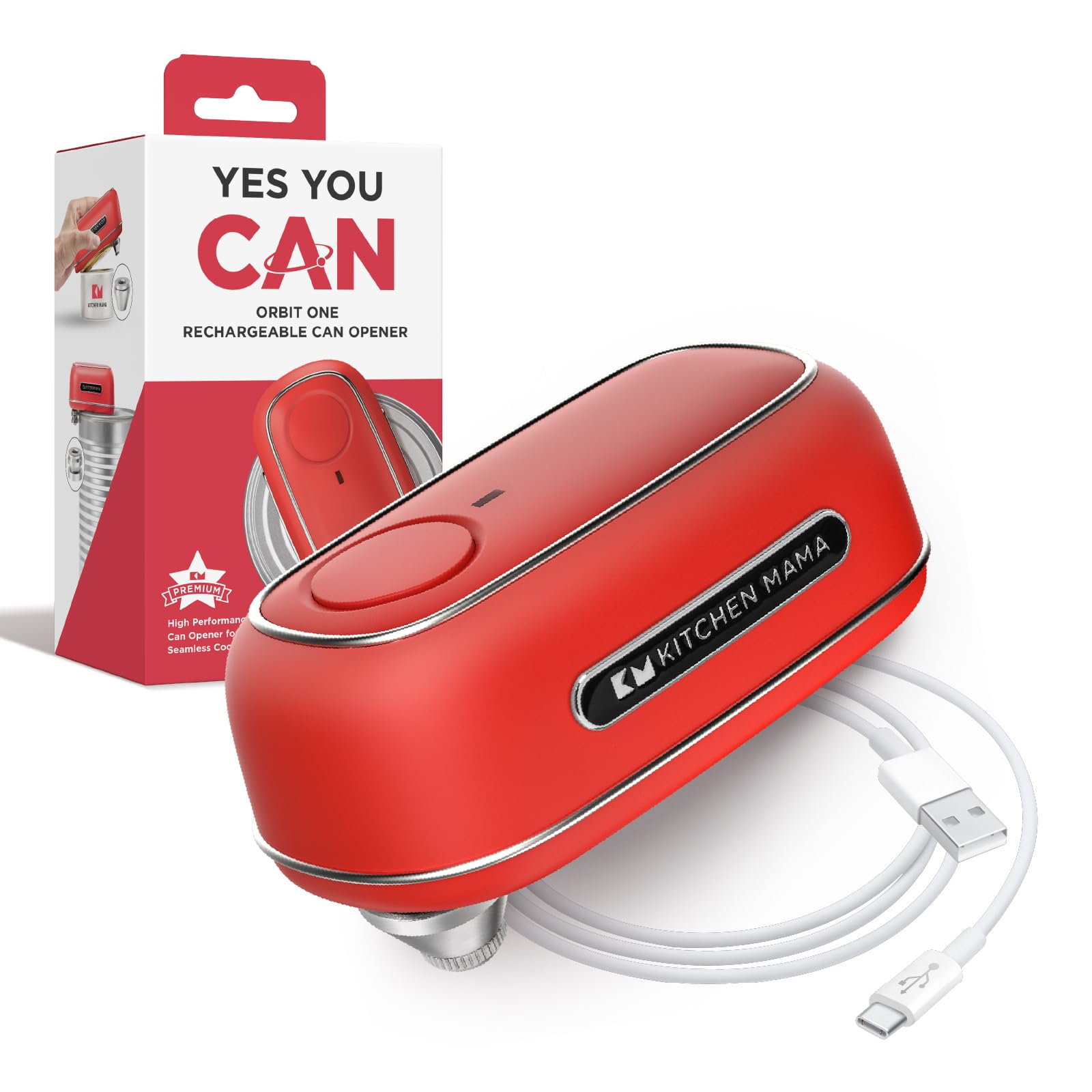 Kitchen Mama Orbit One abre latas sin esfuerzo para mayor comodidad en la cocina