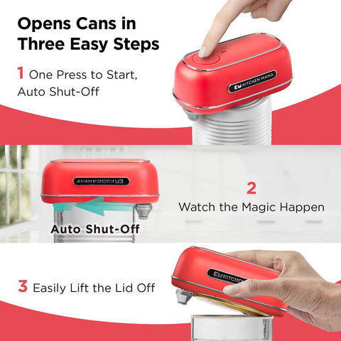 Kitchen Mama Orbit One corta bordes suaves tras abrir la lata