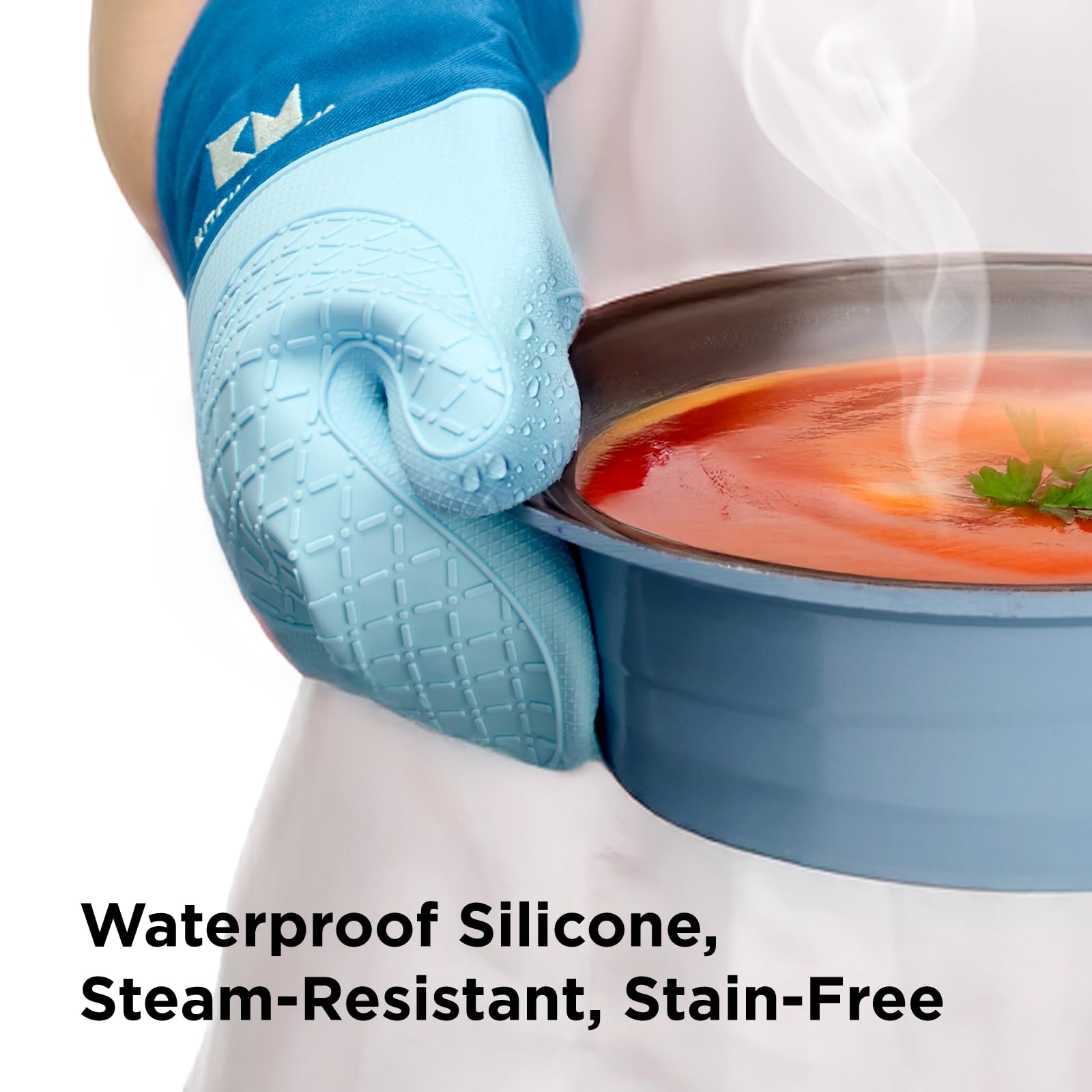 Fácil limpieza y gran durabilidad con silicona UltraShield de Kitchen Mama.