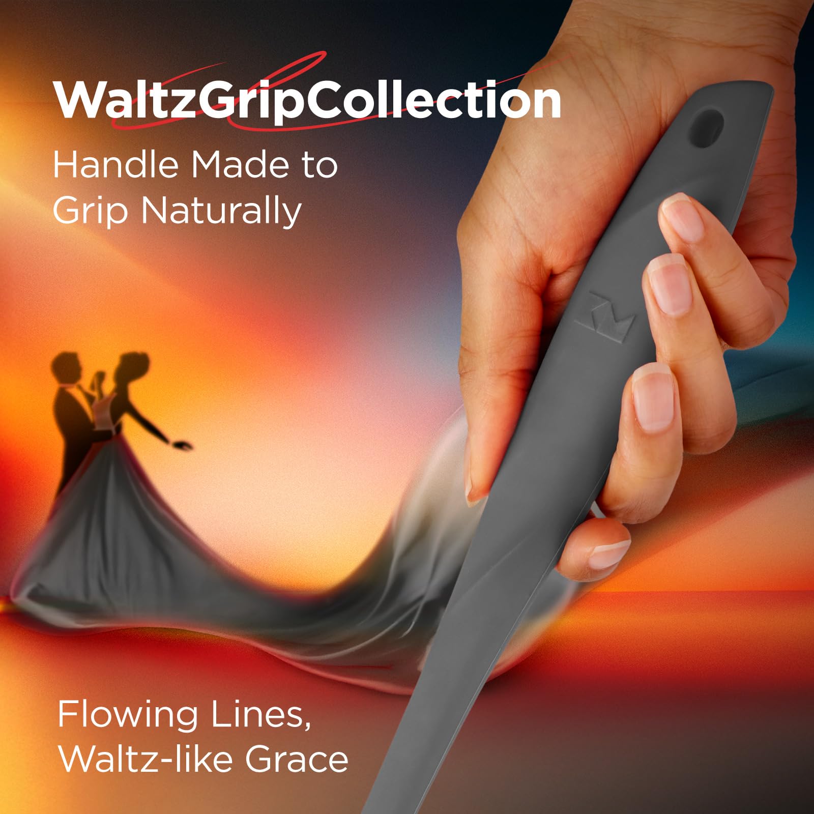 Pincel Kitchen Mama WaltzGrip para repostería, esparce mantequilla con precisión.
