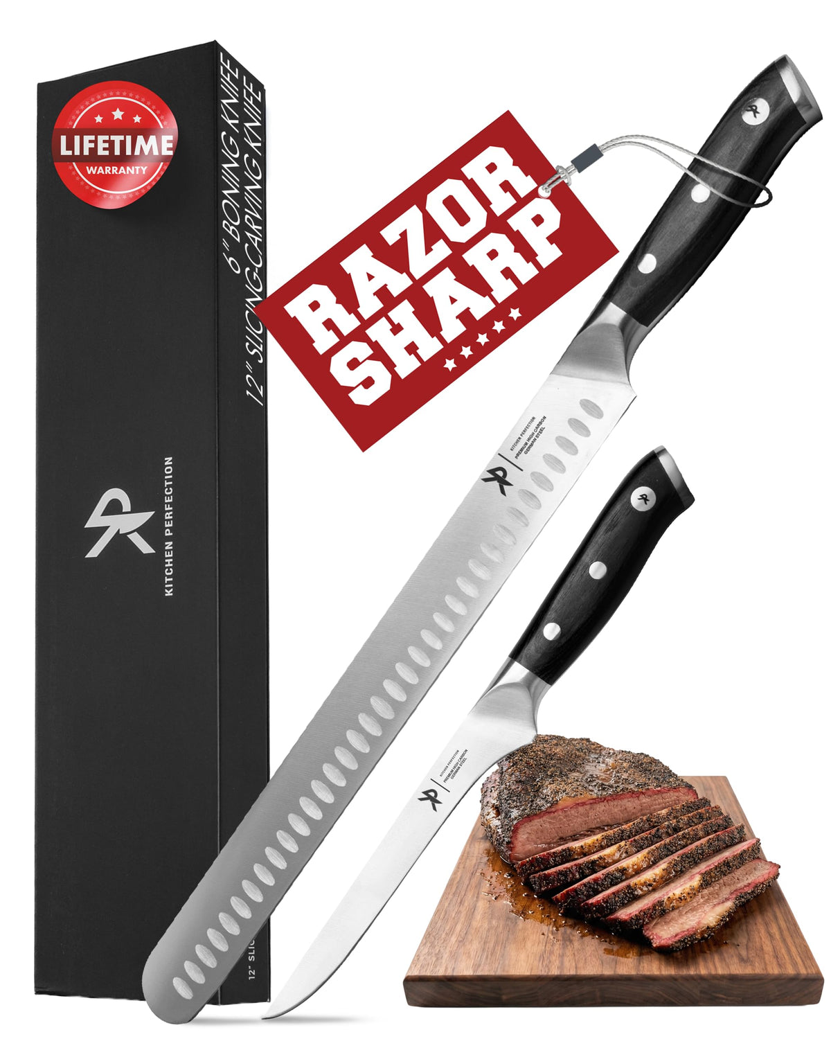 Kitchen perfection cuchillo brisket 12” para rebanar con precisión