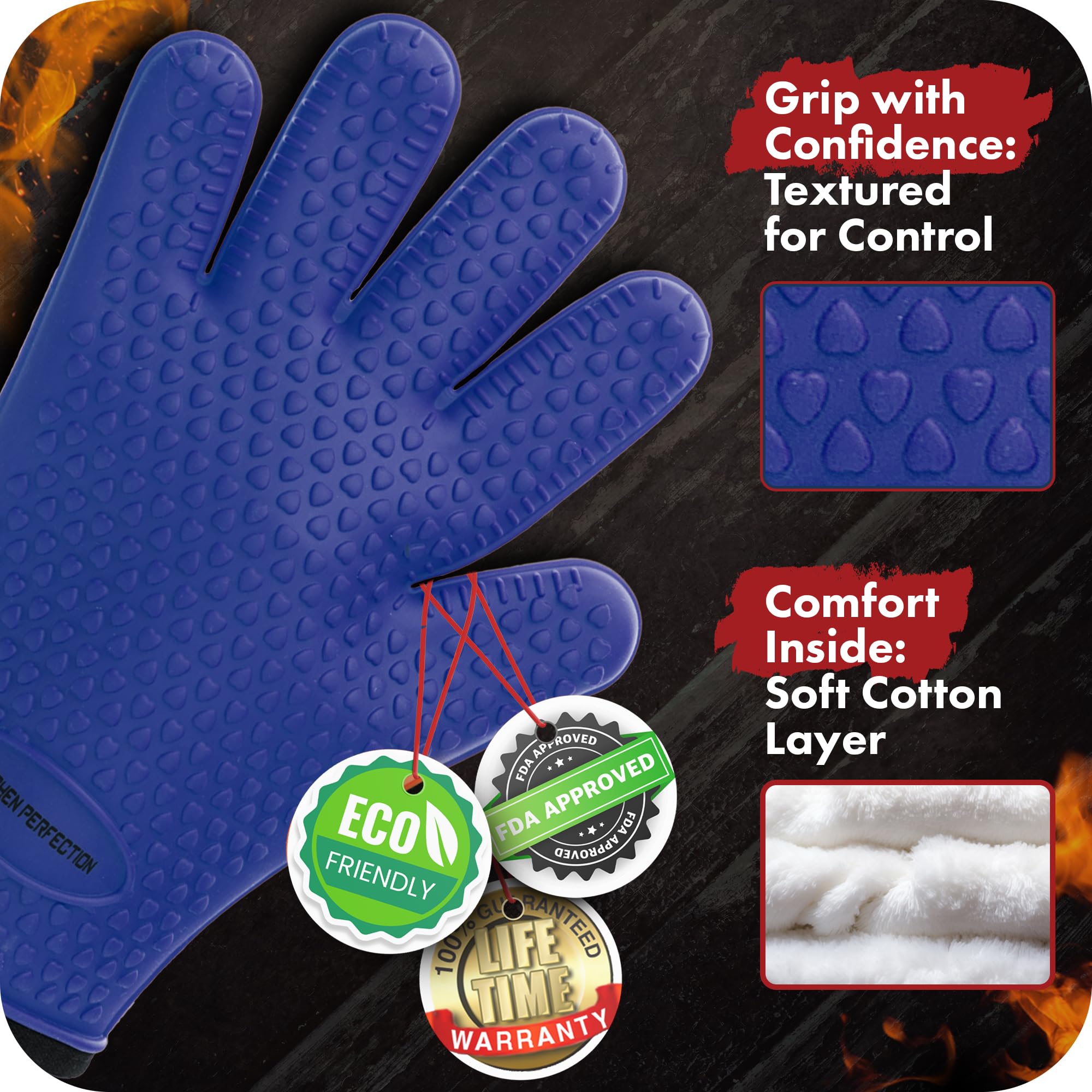 Guantes Kitchen Perfection: capa interior de algodón para mayor comodidad