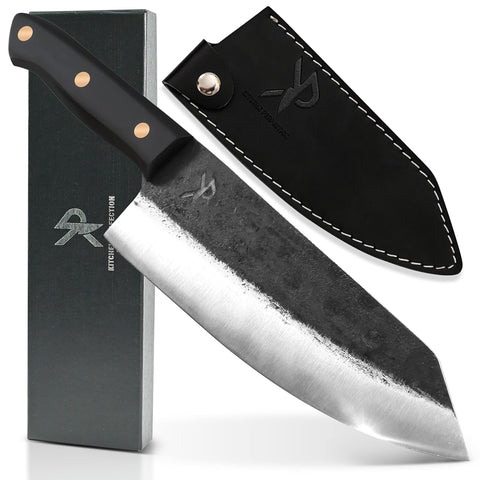 Cuchillo Kitchen perfection de 8 pulgadas donde se ve la hoja para carne, afilado y listo para cortar