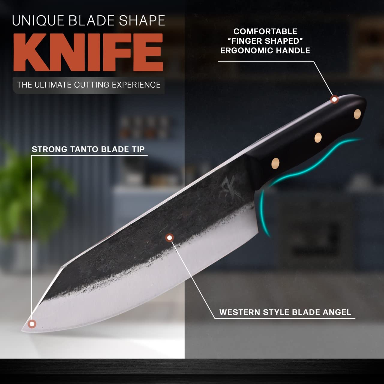 Diseño inspirado en Kiritsuke del cuchillo Kitchen perfection para diferentes cortes