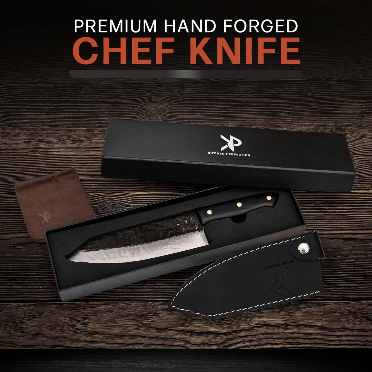 Funda de cuero incluida para guardar el cuchillo Kitchen perfection