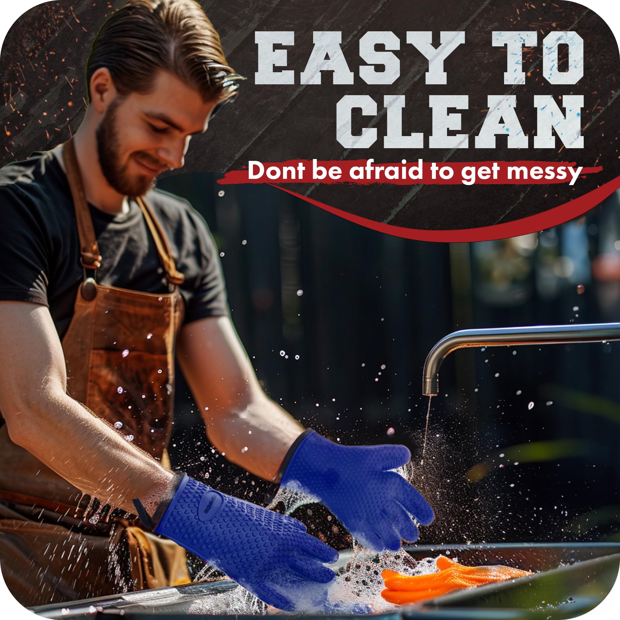 Guantes Kitchen Perfection: silicona impermeable para salpicaduras