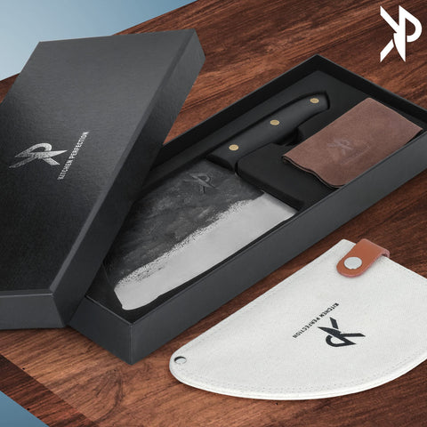 Vaina de lona para cuchillo Kitchen Perfection, lista para almacenamiento seguro.