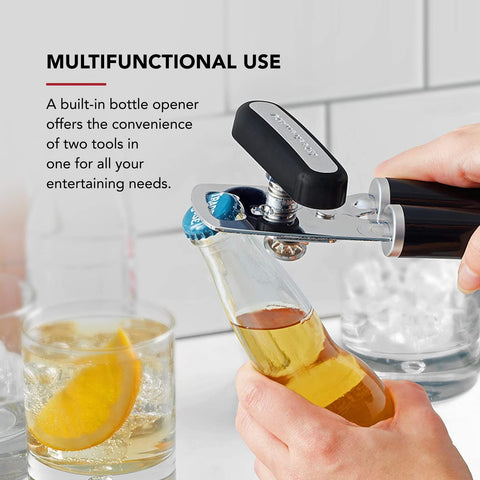 KitchenAid abridor de botellas integrado liberando chapas sin cambiar herramienta