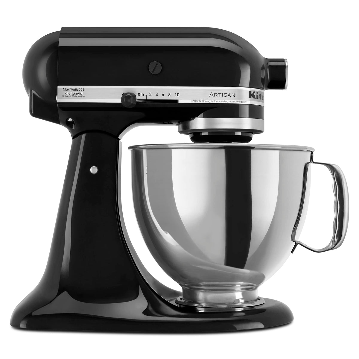 Batidora KitchenAid Artisan 5 Qt con cabeza inclinable para batir masas densas.