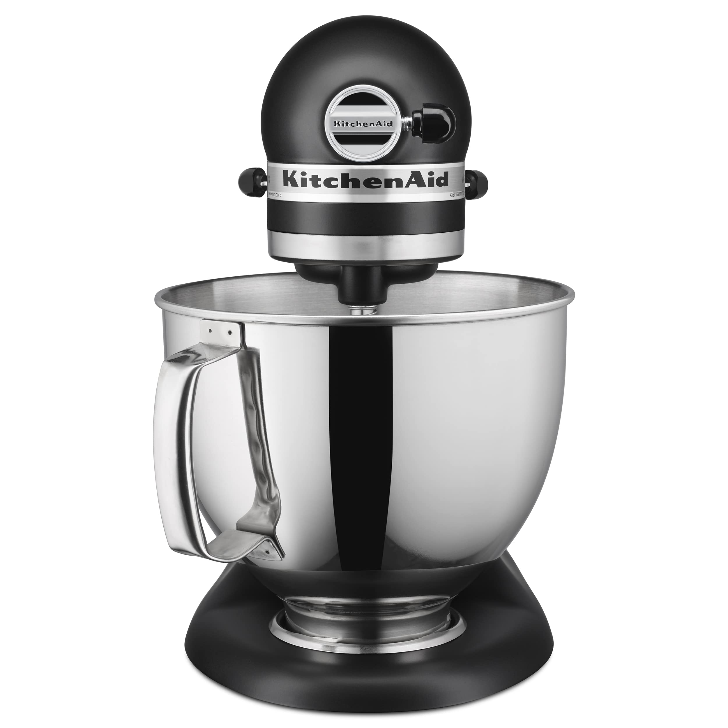 KitchenAid Artisan con escudo vertedor negro mate para verter con precisión.